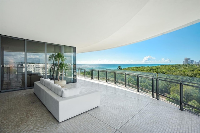 balcony with a water view