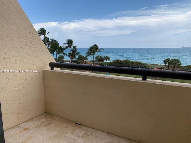 balcony with a water view