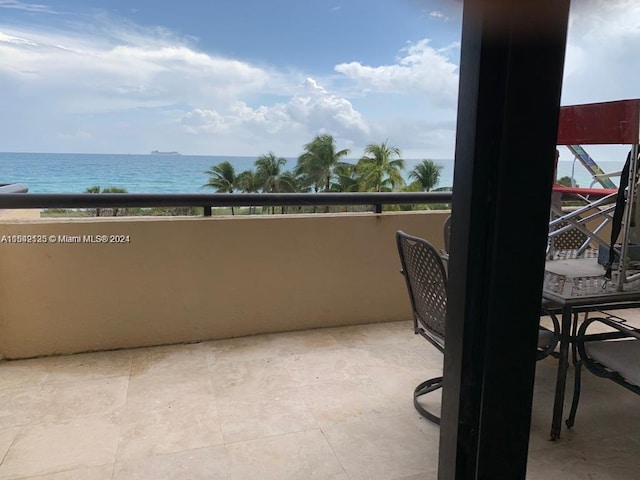 balcony with a water view