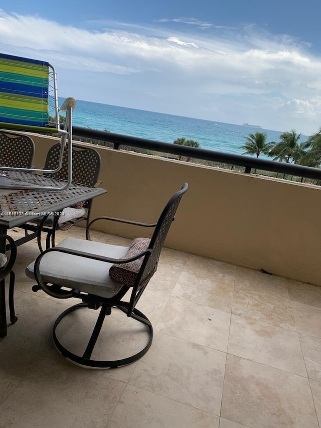 balcony with a water view