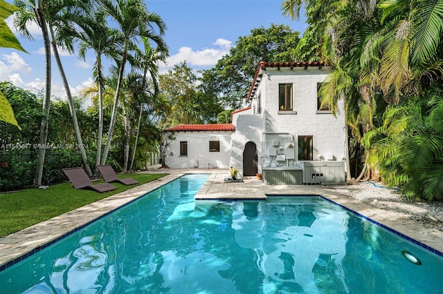 view of pool with a patio area