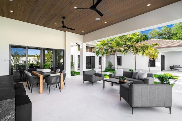 view of patio / terrace featuring an outdoor hangout area and ceiling fan