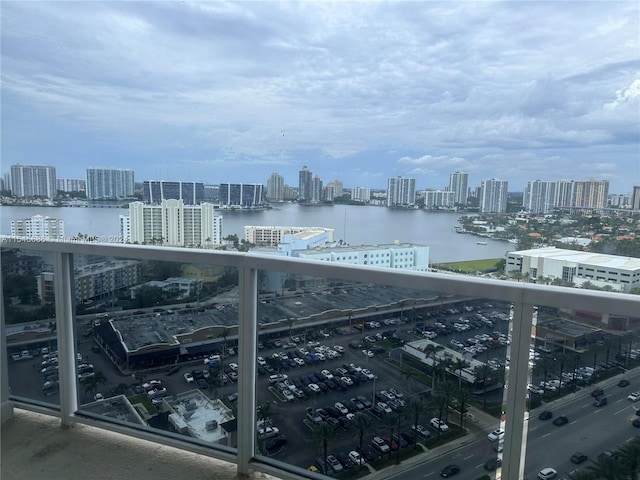 balcony with a water view