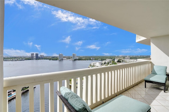 balcony with a water view