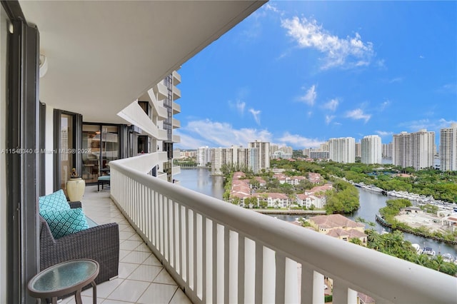 balcony with a water view