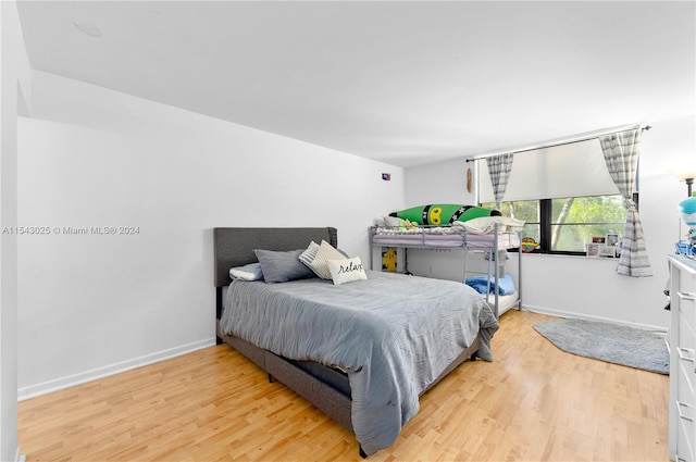 bedroom featuring light wood-type flooring