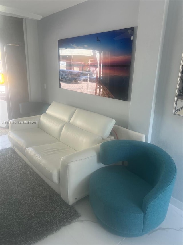 view of tiled living room