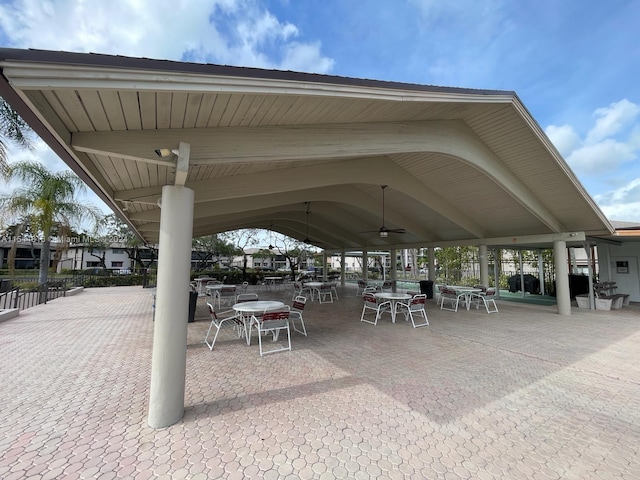 view of property's community with a patio