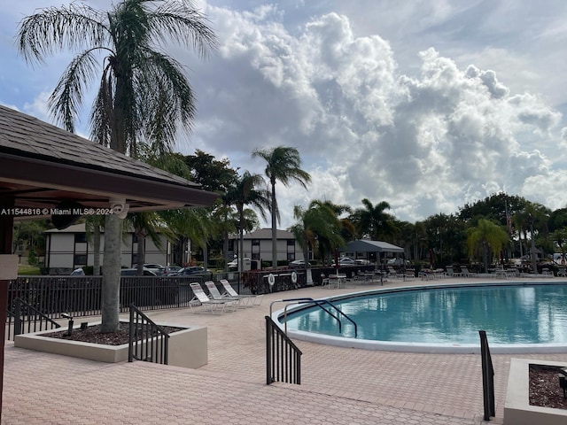 view of pool featuring a patio