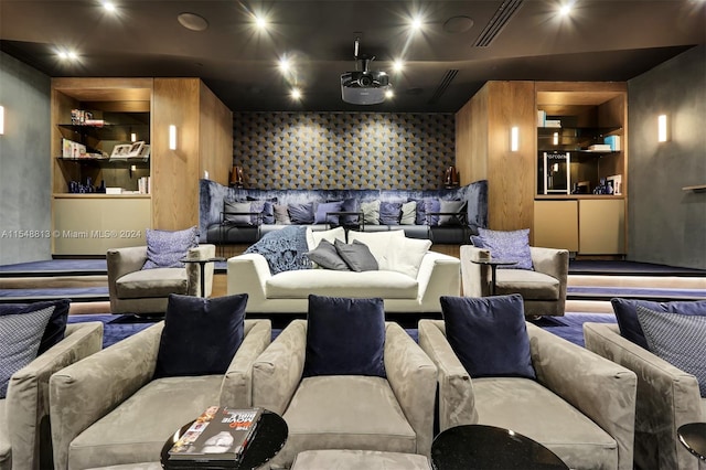 cinema room featuring built in features