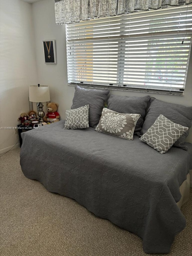 bedroom featuring carpet