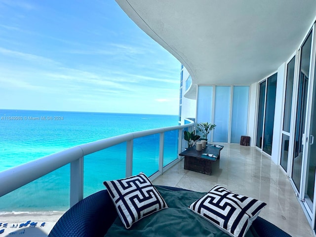 balcony with a water view