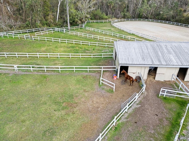 exterior space with a rural view