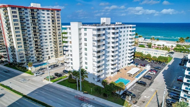 exterior space featuring a water view