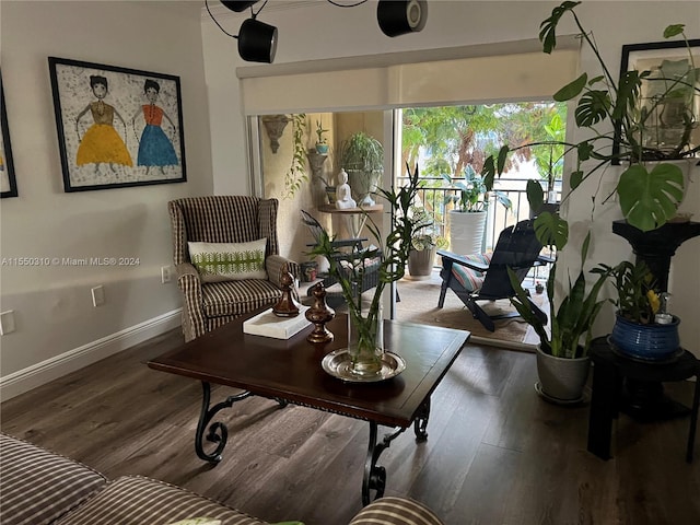 interior space featuring dark hardwood / wood-style flooring