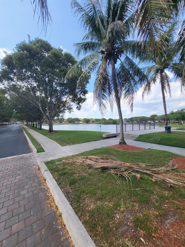 exterior space featuring a water view