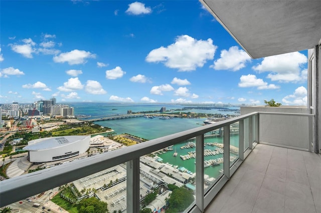 balcony with a water view