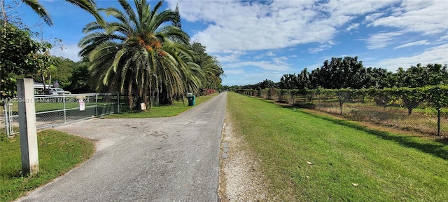 view of road featuring a rural view