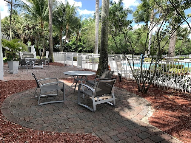 view of patio featuring a community pool