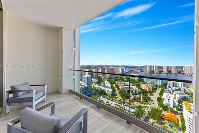 balcony with a water view