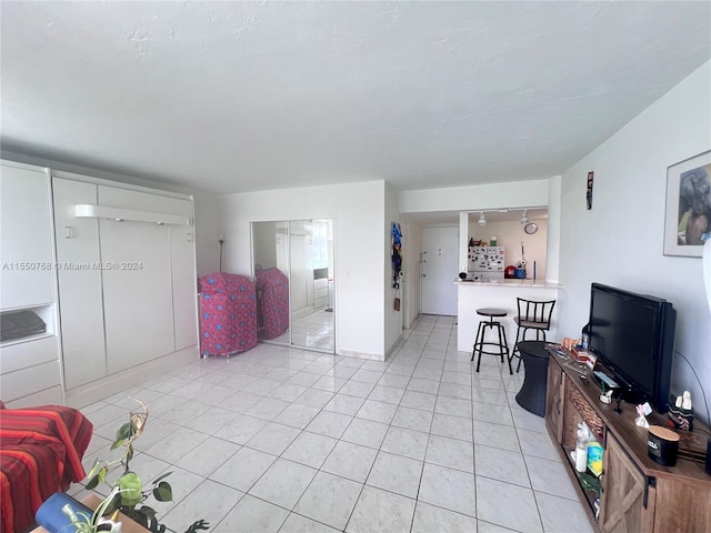 view of tiled living room