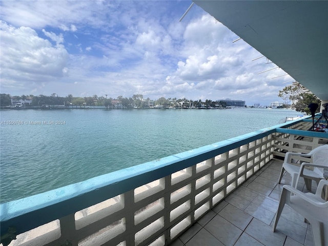 balcony with a water view