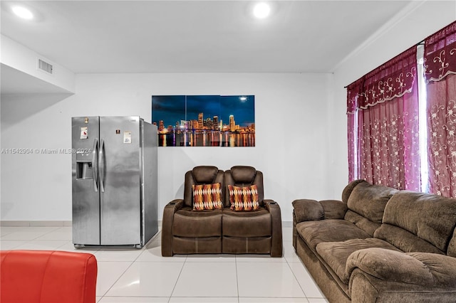 view of tiled living room