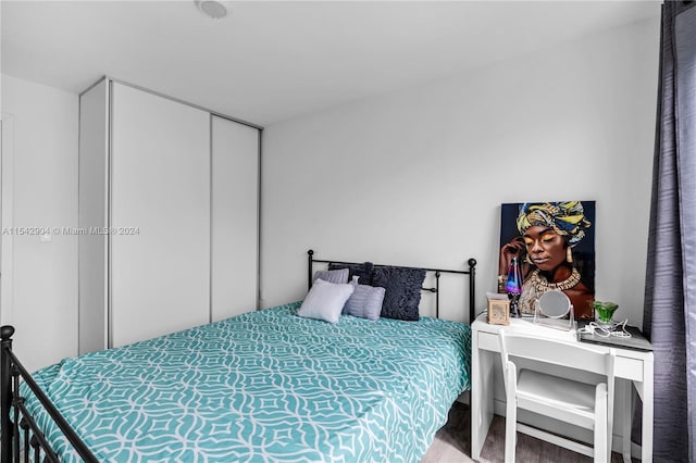 bedroom featuring wood-type flooring