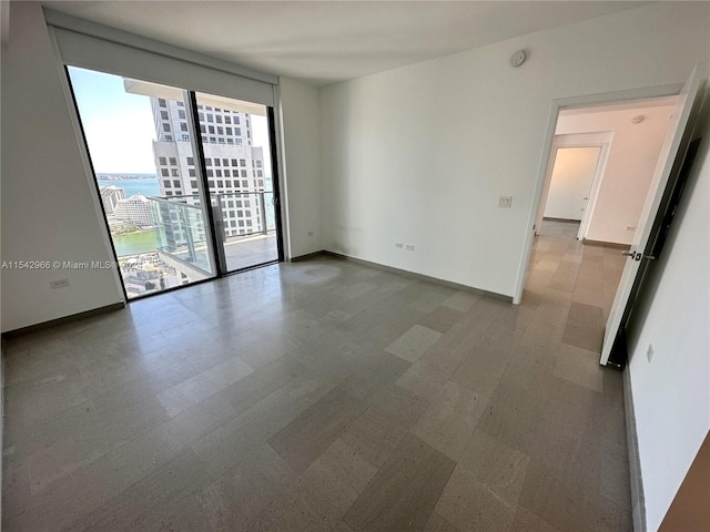 spare room featuring floor to ceiling windows and a wealth of natural light