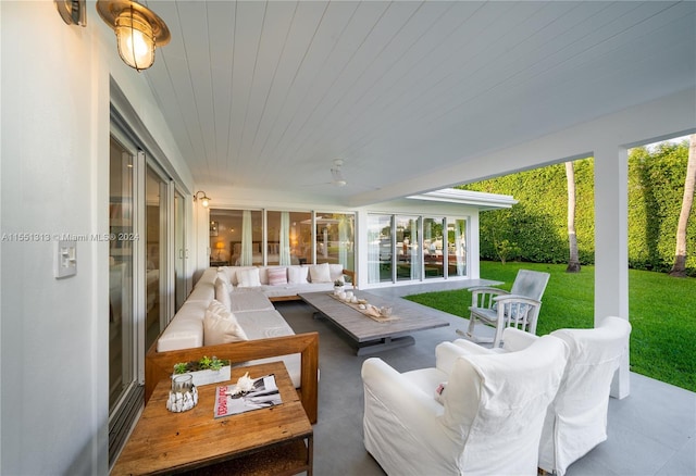 view of patio / terrace featuring an outdoor hangout area