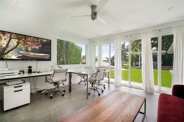 office with ceiling fan