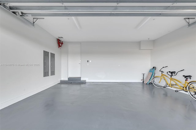 garage with electric panel