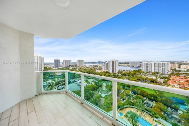 balcony with a water view