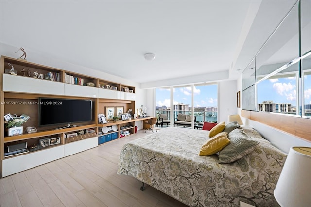 bedroom featuring light hardwood / wood-style floors