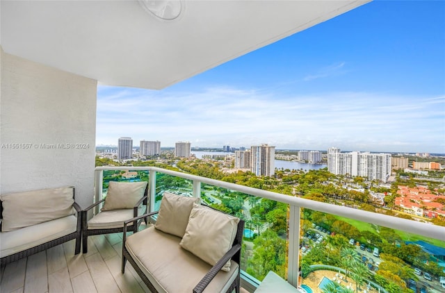 balcony with a water view