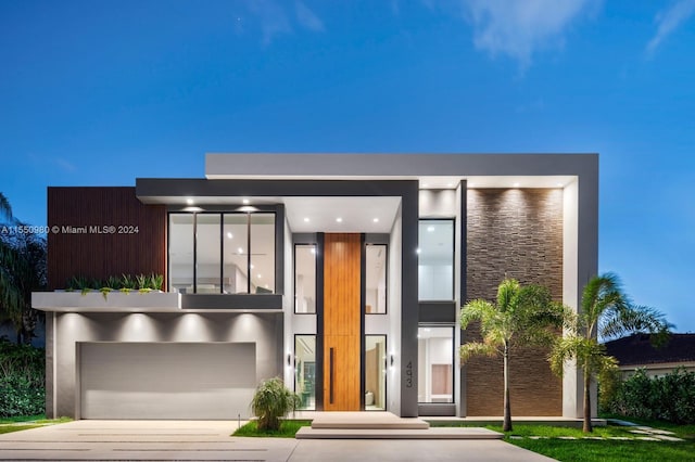 contemporary house featuring a garage