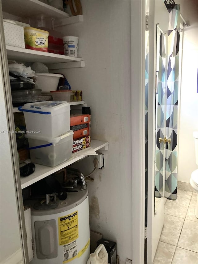 pantry featuring water heater