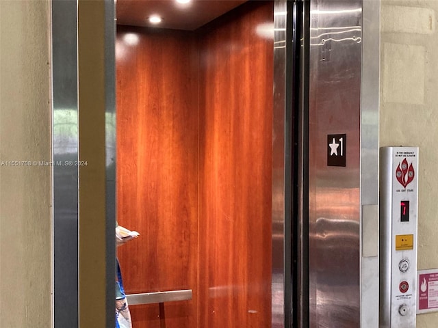 interior details featuring elevator