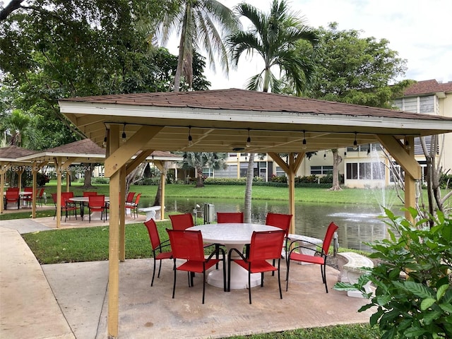 view of patio / terrace featuring a gazebo