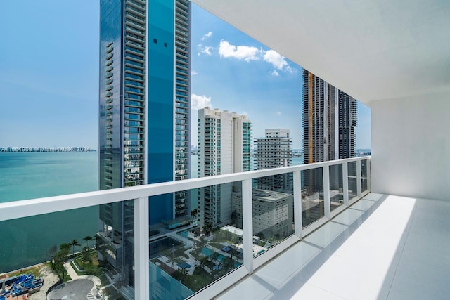 balcony with a water view