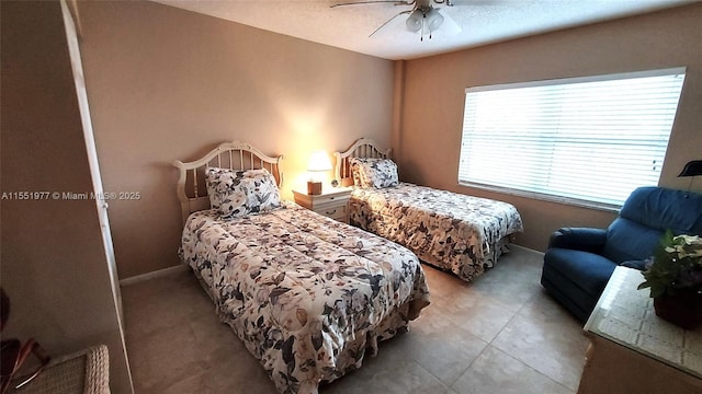 bedroom featuring ceiling fan