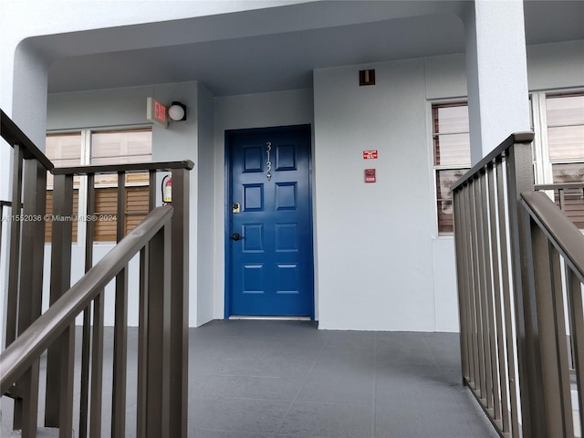 doorway to property with a balcony