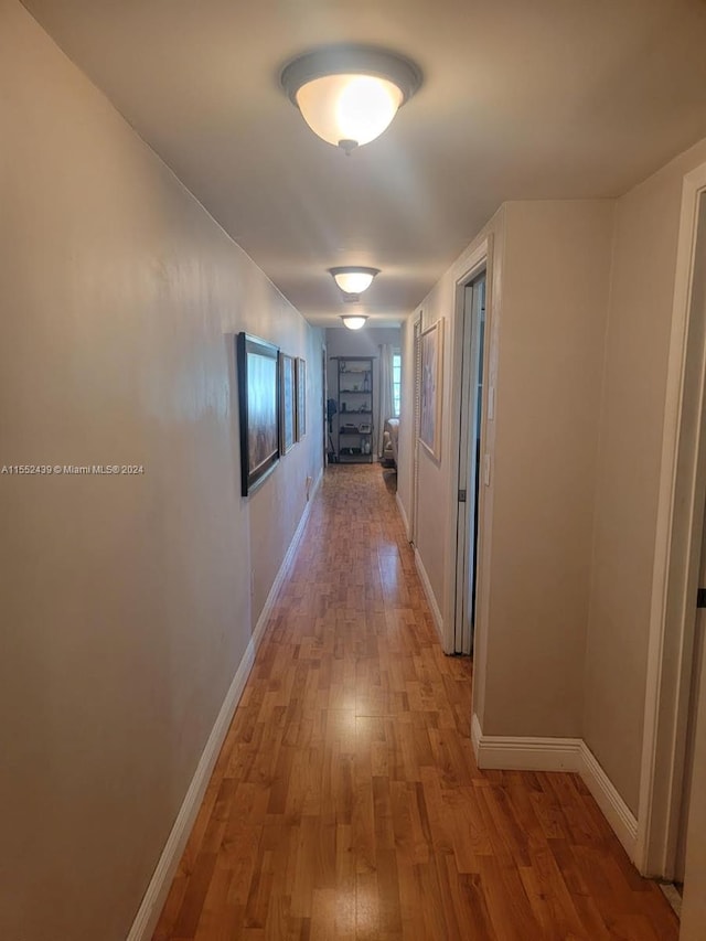 hall featuring light hardwood / wood-style floors