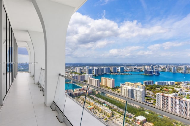 balcony with a water view