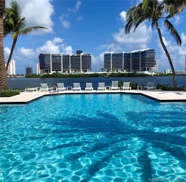 view of pool featuring a patio