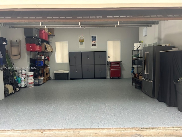 garage with high quality fridge