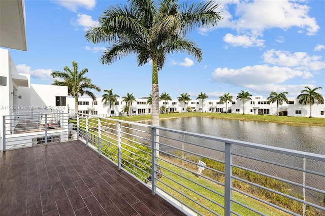 balcony with a water view