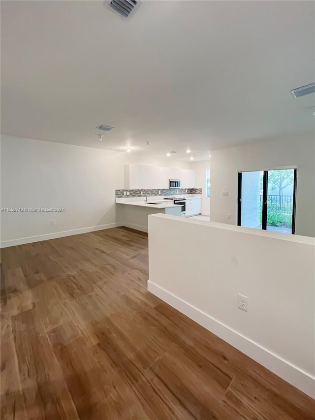 empty room featuring light wood-type flooring