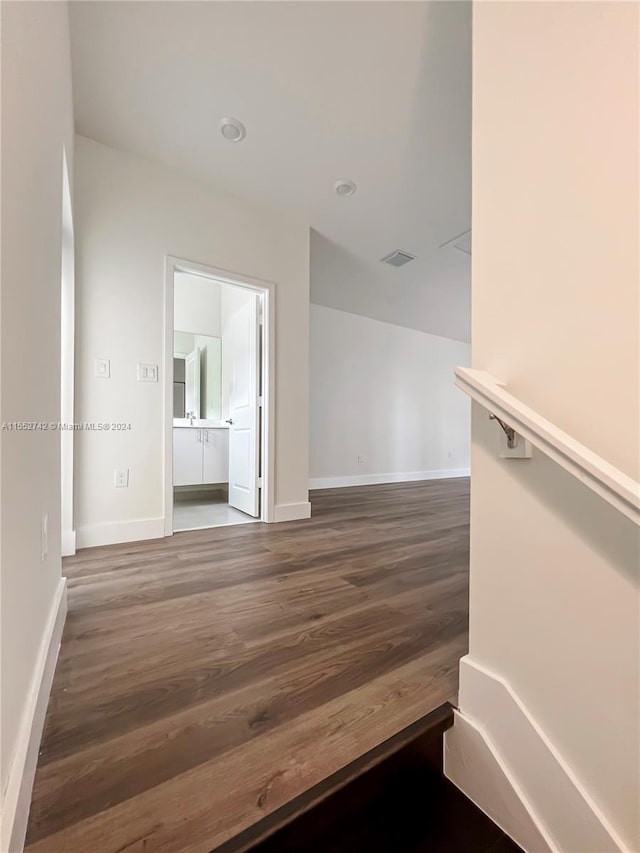 interior space featuring dark wood-type flooring