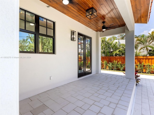 view of patio / terrace featuring ceiling fan